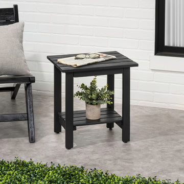 Kellie 16.1" Cottage Classic Slatted Solid Acacia Wood Indoor/Outdoor Shower Bench with Shelf